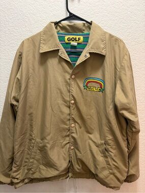 Golf Wang Tan Windbreaker with Rainbow Logo